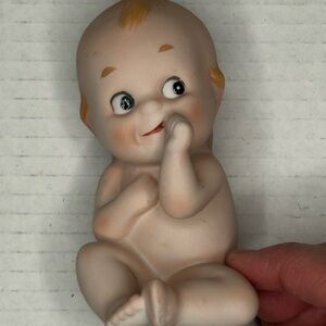 Vintage Kewpie Style Baby Figurine Thumb Sucking Bisque Japan